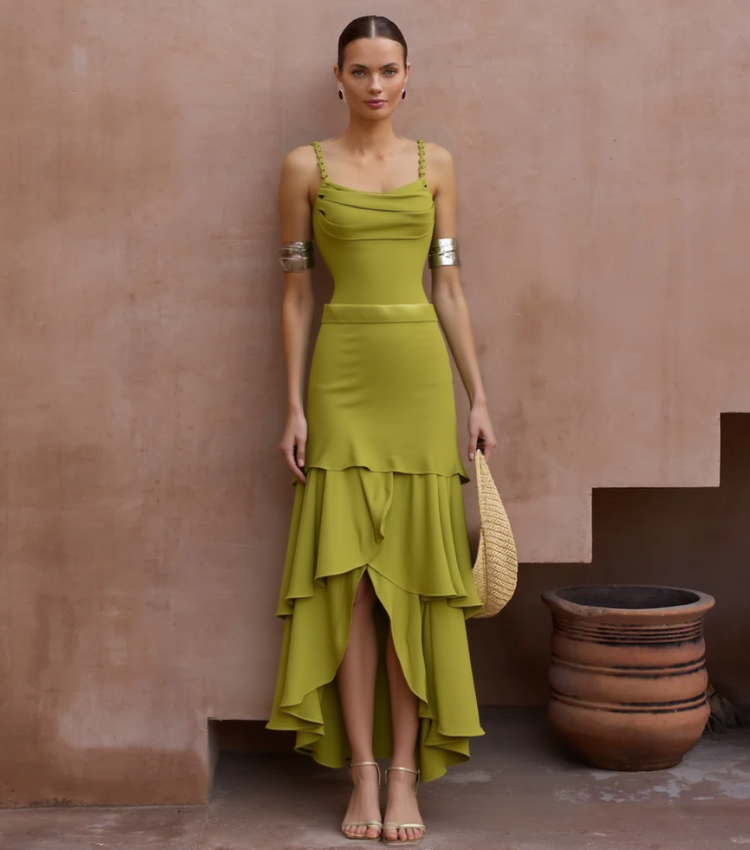 Yellow Green Solid color weave Swimsuit Set(s)