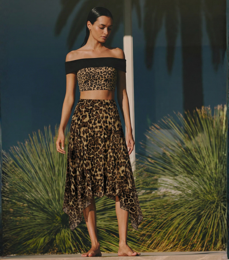 Leopard Print Color Blocking Swimsuit Set(s)