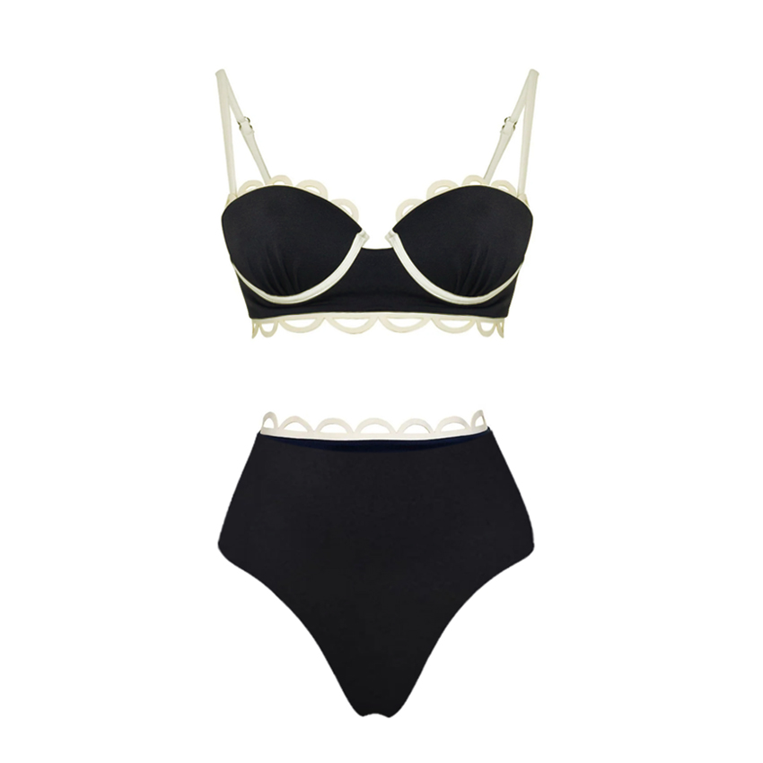 Black Hollow High Waist Bikini Swimsuit Set(s)