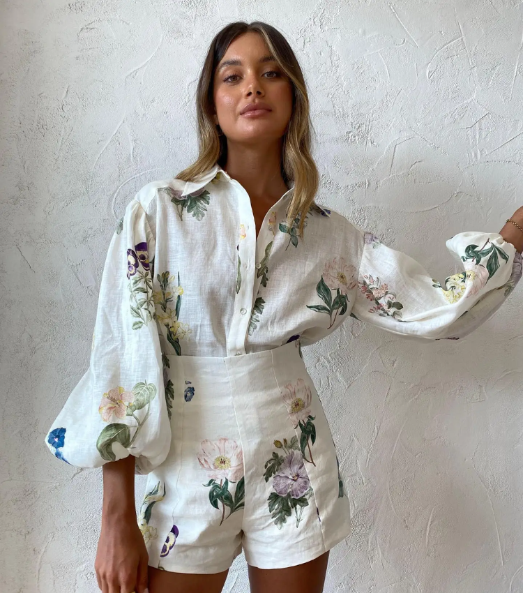 Vacation Printed Shirt and Shorts Set