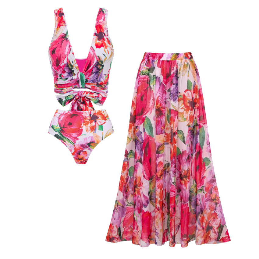 [Copy][Copy]Tropical banana flower Print Swimsuit Set(s)