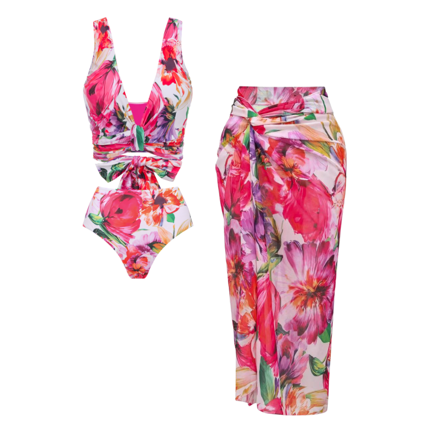 Flowers in full bloom Print Swimsuit Set(s)