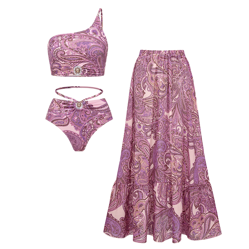 Adjustable Shoulder Straps Black Tribal Print Swimsuit Set(s)