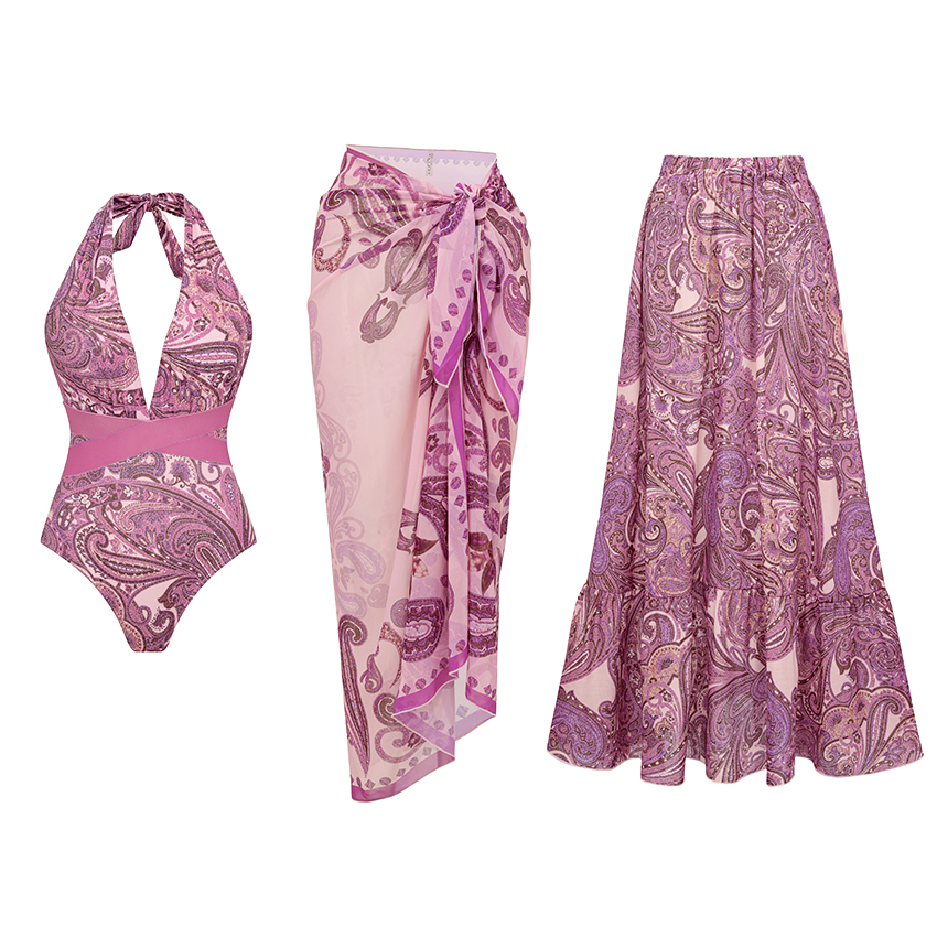 Adjustable Shoulder Straps Black Tribal Print Swimsuit Set(s)