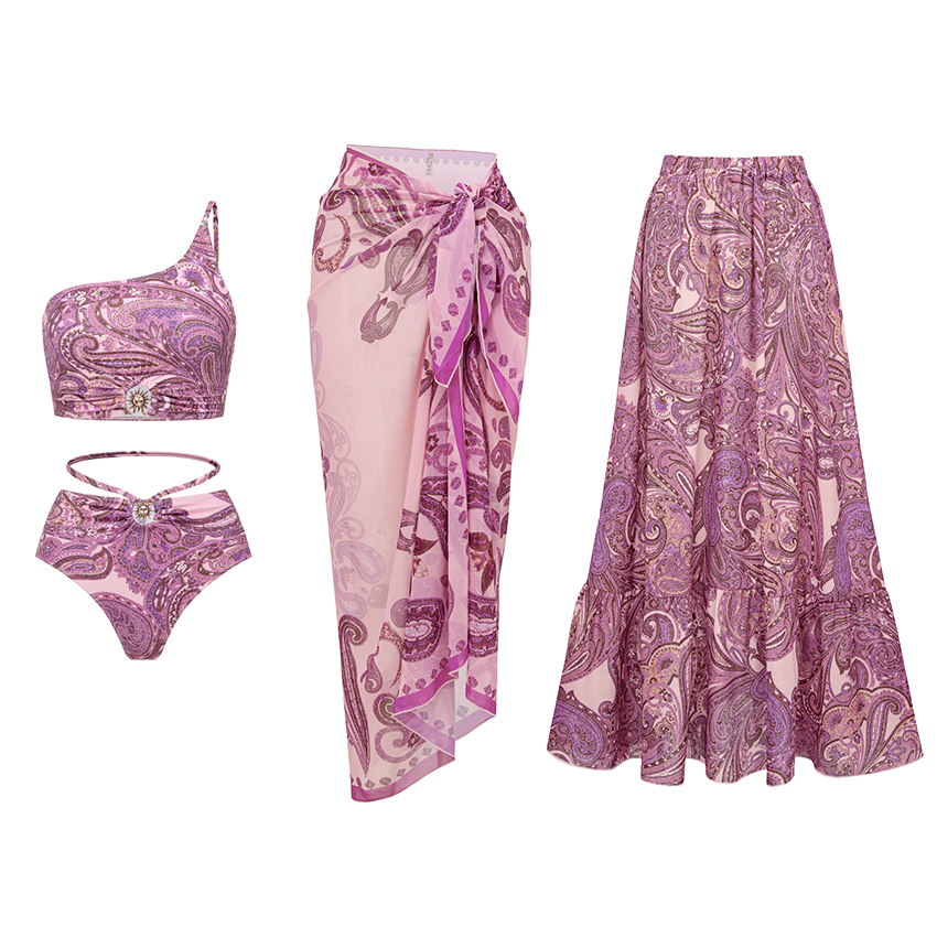 Adjustable Shoulder Straps Black Tribal Print Swimsuit Set(s)