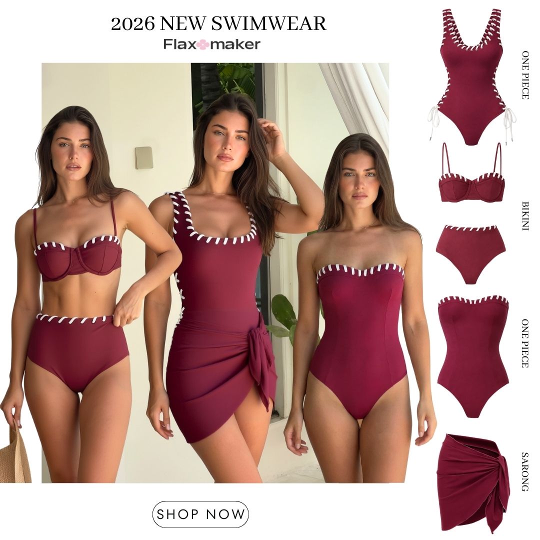 Solid Color Lace Up Swimsuit Set(s)