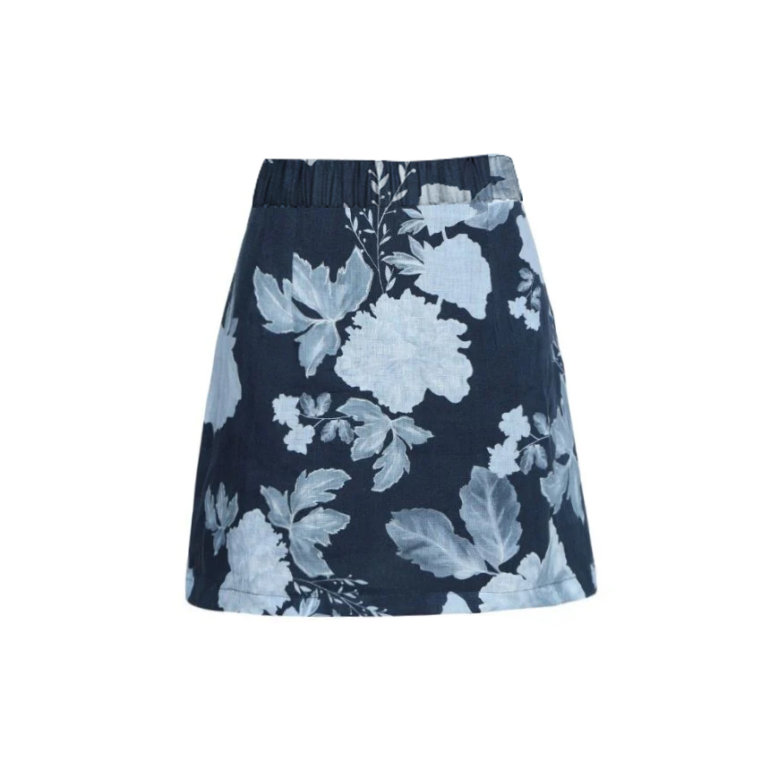 Tie-shoulder Blue Flower Print Swimsuit Set(s)