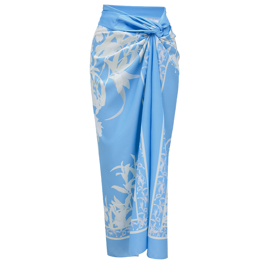 [Copy]V Neck Blue Violet Flower Print Swimsuit Set(s)