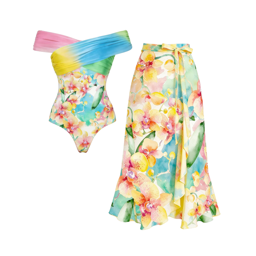 [Copy]Red polka dot 3D flower Swimsuit Set(s)