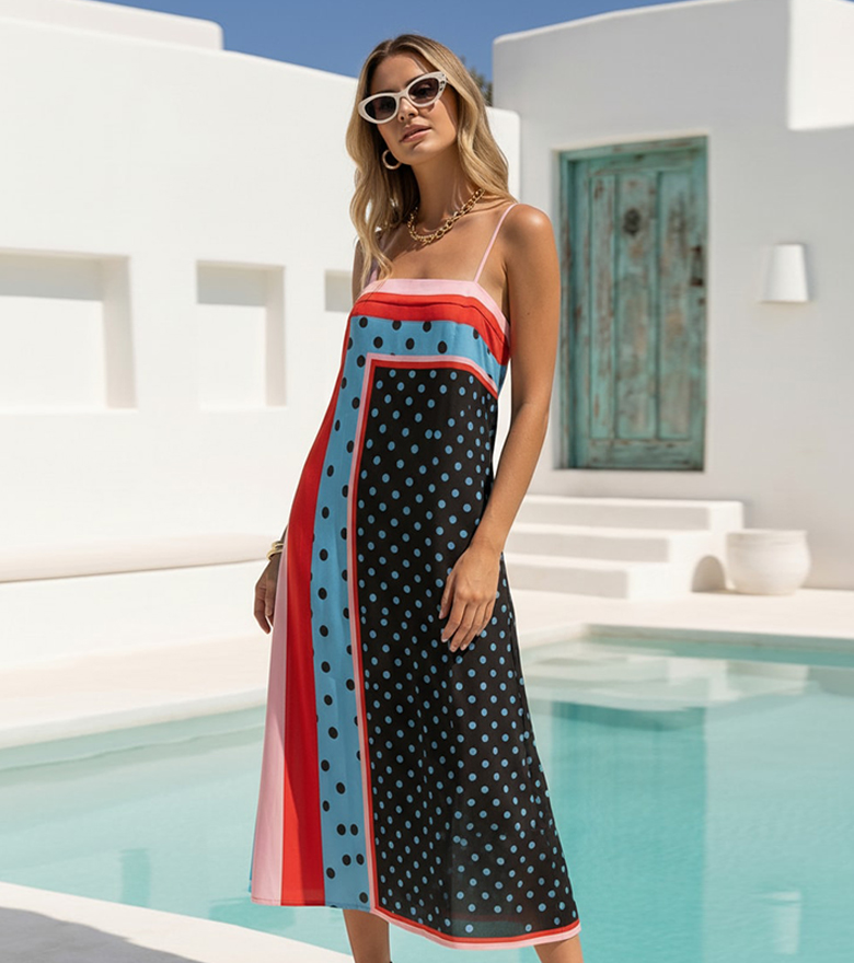 Spaghetti Strap Printed Dress