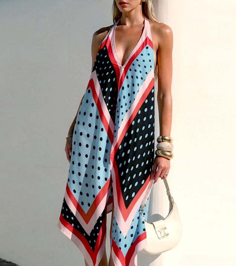 Spaghetti Strap Printed Dress