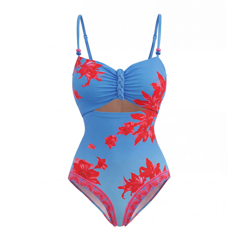 [Copy]Dark Cyan Slim & Sculpt Floral Swimsuit Set(s)