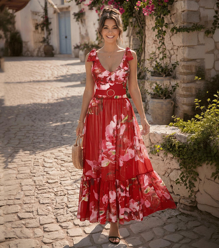 [Copy][Copy][Copy][Copy] Adjustable shoulder straps Green Print Swimsuit Set(s)