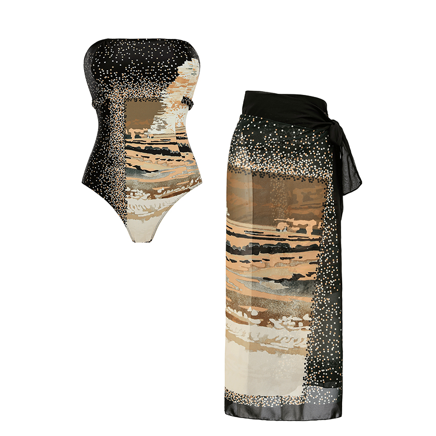 [Copy][Copy][Copy][Copy][Copy][Copy]Halter Neck Sexy Black Printed Bikini Swimsuit Set(s)
