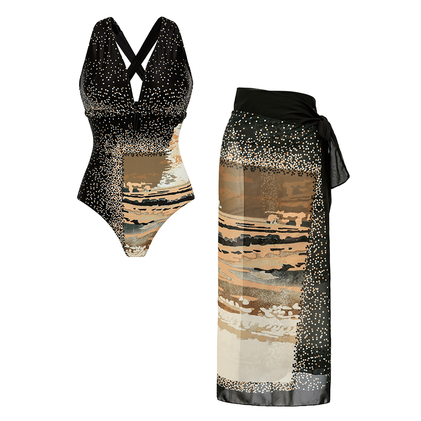 [Copy][Copy][Copy][Copy][Copy]Halter Neck Sexy Black Printed Bikini Swimsuit Set(s)
