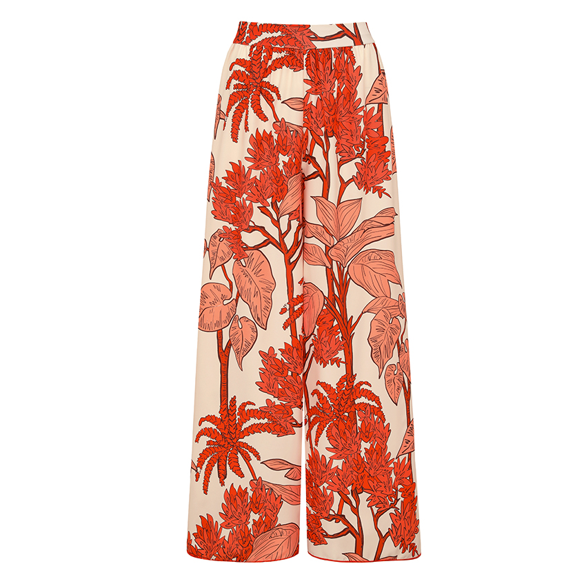 One Shoulder Ruffle Plant Print Swimsuit Set(s)