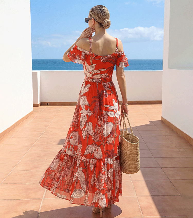 Adjustable Shoulder Straps Red Print Swimsuit Set(s)