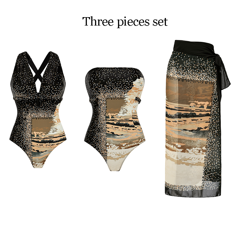 [Copy][Copy][Copy][Copy][Copy]Halter Neck Sexy Black Printed Bikini Swimsuit Set(s)