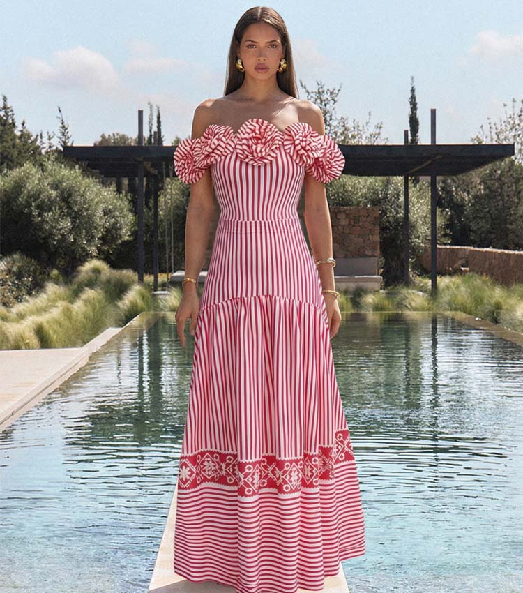 One Shoulder 3D Flower One Piece Swimsuit and Skirt