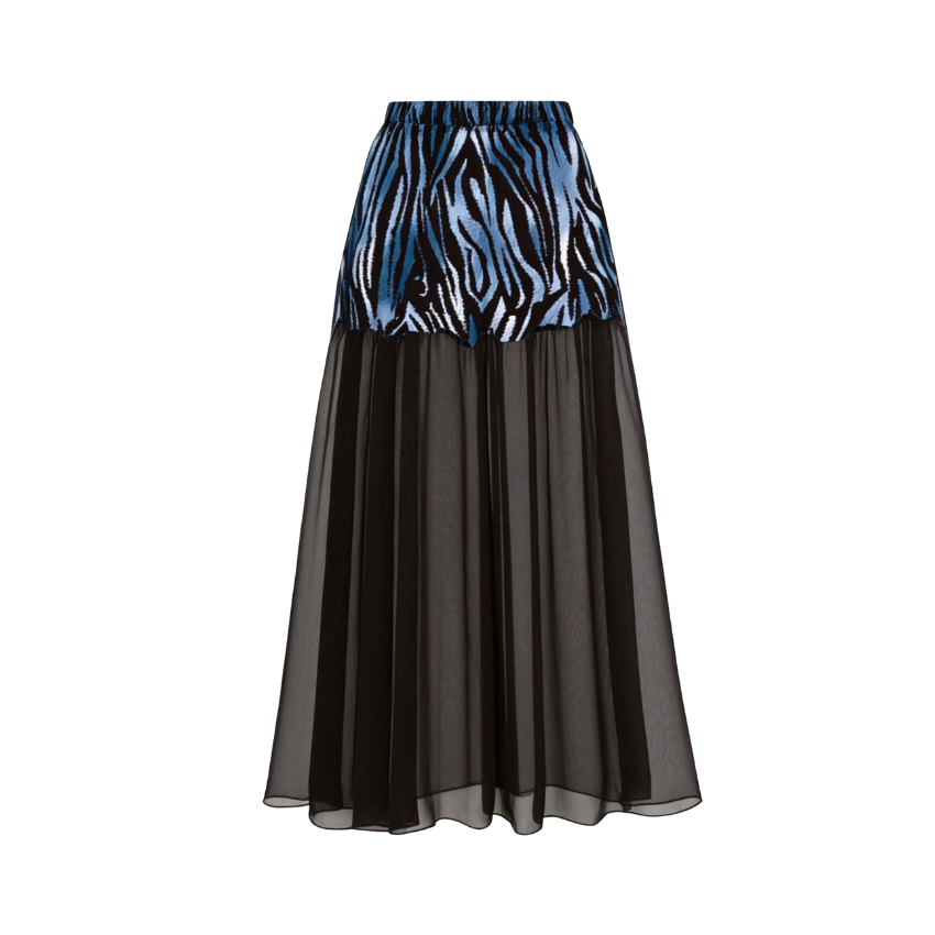 Blue Zebra Stripe Color-Blocked Print Swimsuit Set(s)