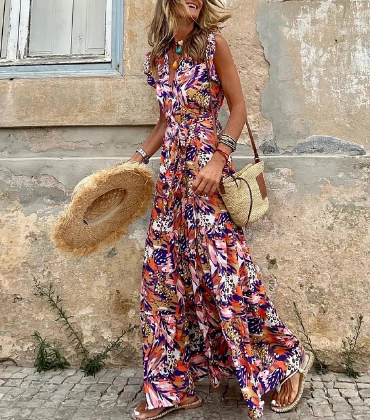 Ruffle Jungle Printed Dress