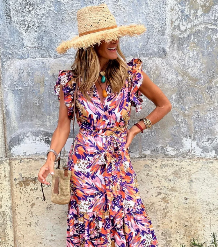 Ruffle Jungle Printed Dress