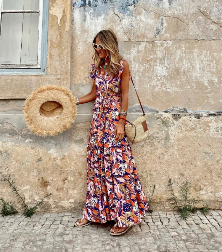 Ruffle Jungle Printed Dress