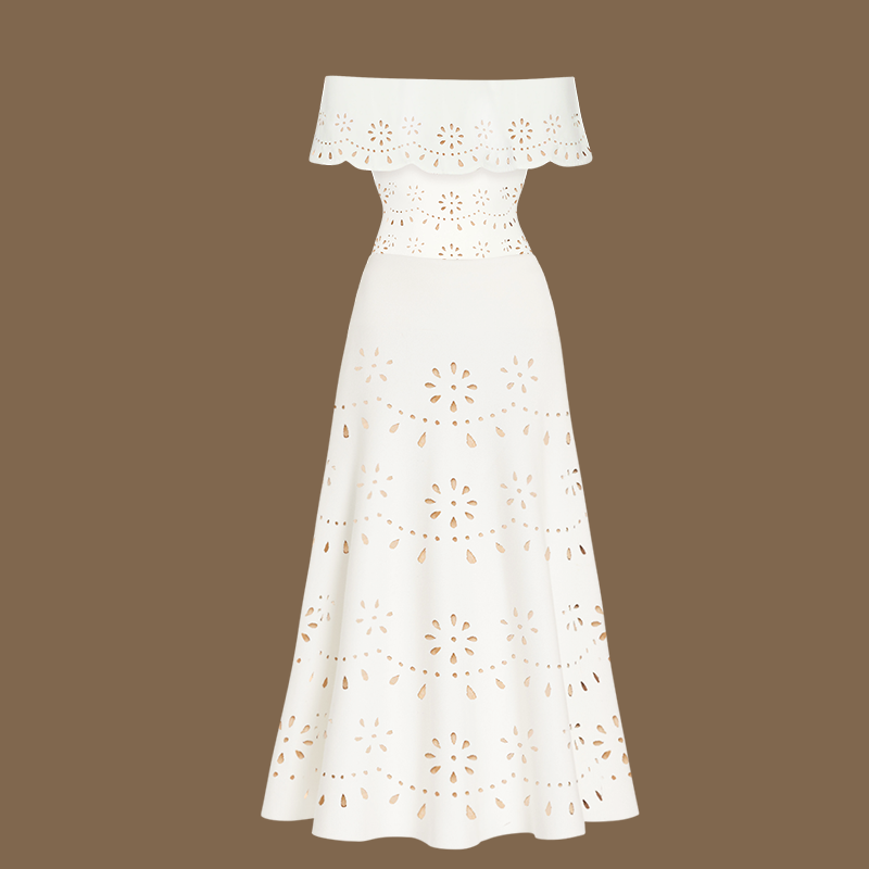 Three Pieces Set Hollow Out One Piece Swimsuit and Skirt