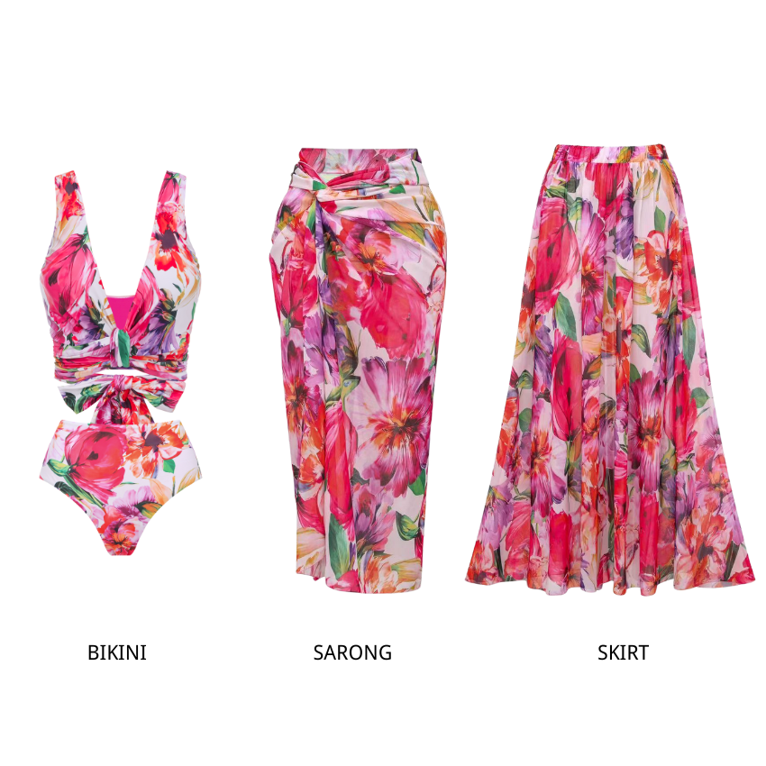 Flowers in full bloom Print Swimsuit Set(s)