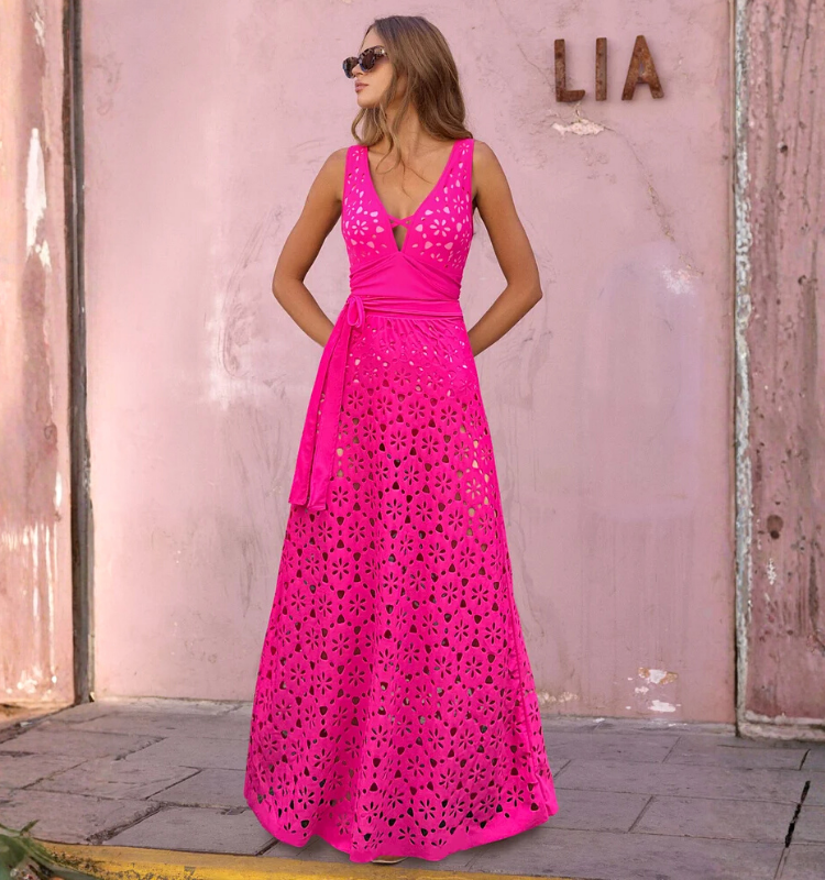 Hollow Out One Piece Swimsuit and Skirt