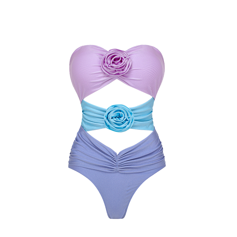 Removable Shoulder Strap Sling Cut Out One Piece Swimsuit and Skirt