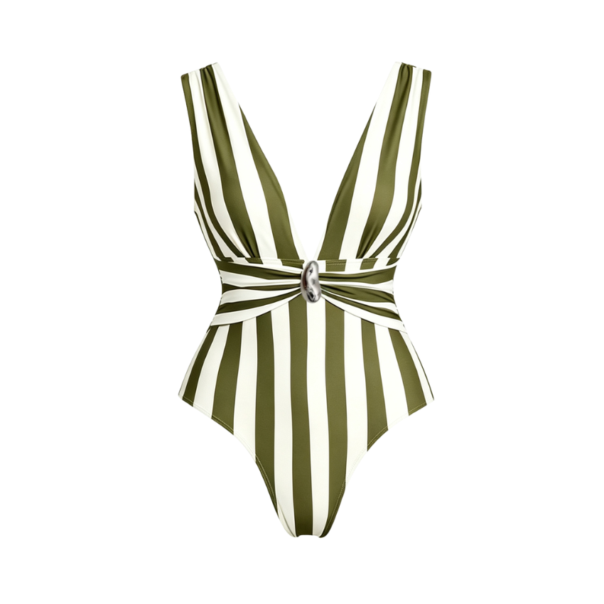 Olive Stripe Swimsuit Set(s)