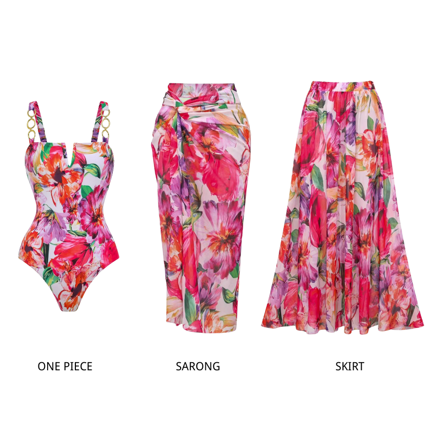 Flowers in full bloom Print Swimsuit Set(s)