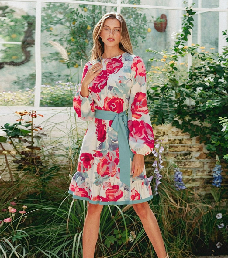 Printed Chiffon Dress