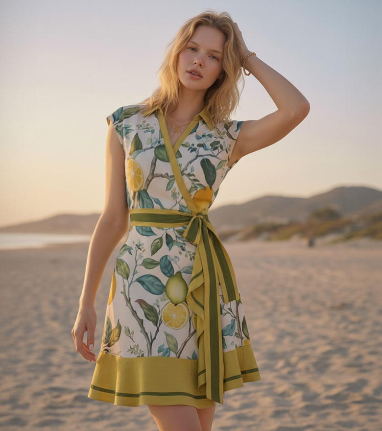 Printed Wrap Dress