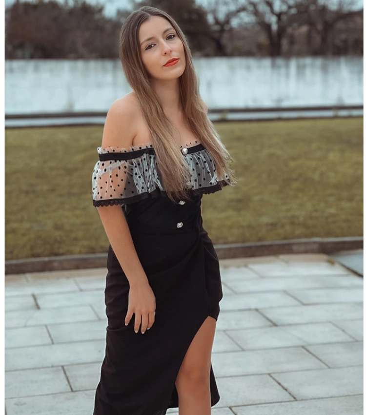 Off Shoulder Ruffle Dot Printed One Piece Swimsuit and Skirt Flaxmaker