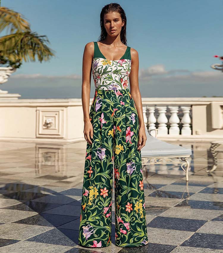 V Neck Printed Swimsuit Set(s)