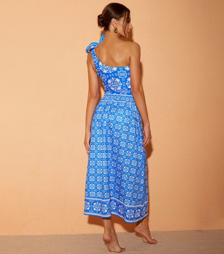 One Shoulder 3DFlower One Piece Swimsuit and Skirt Flaxmaker