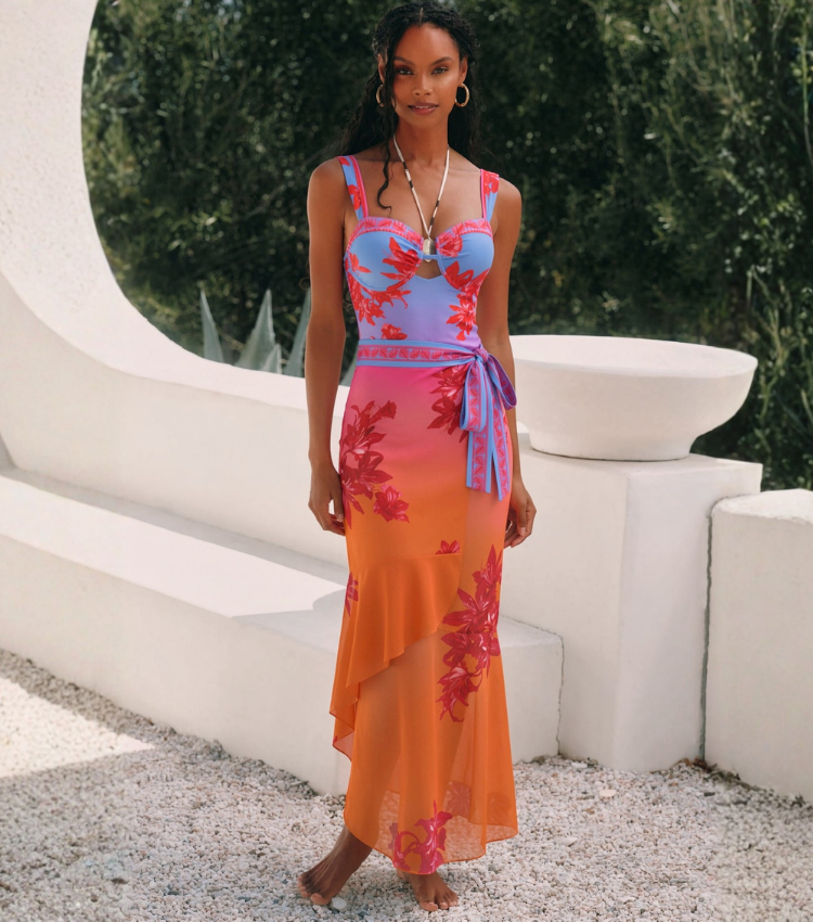 Blue-Pink-Orange Ombre Slim & Sculpt Swimsuit Set(s)