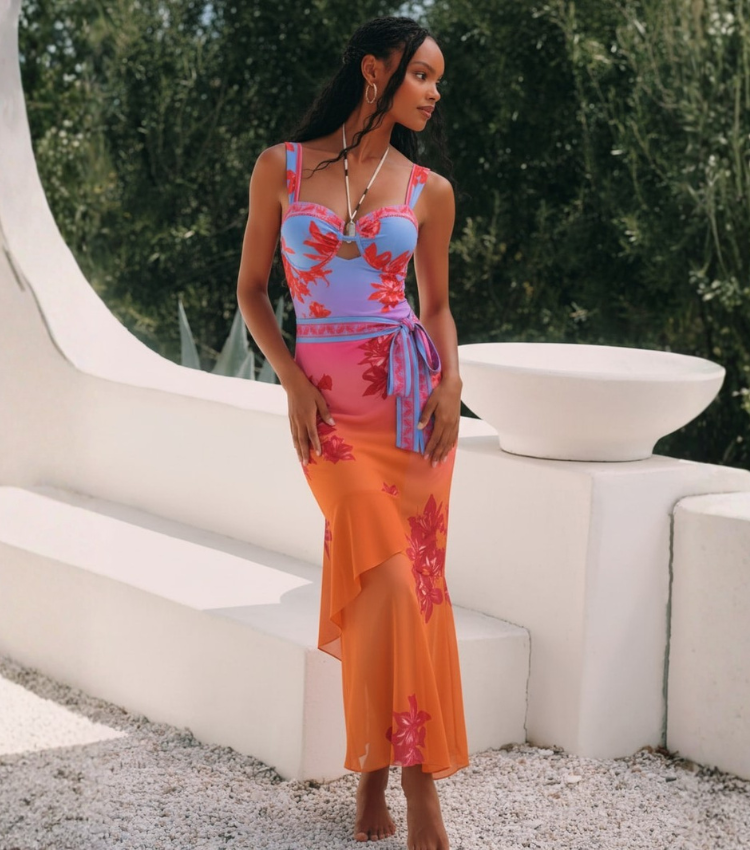 Blue-Pink-Orange Ombre Slim & Sculpt Swimsuit Set(s)