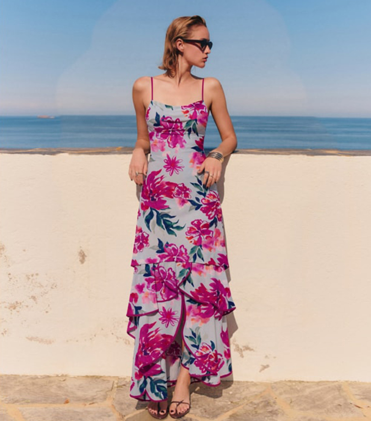 Spaghetti Strap Printed Dress