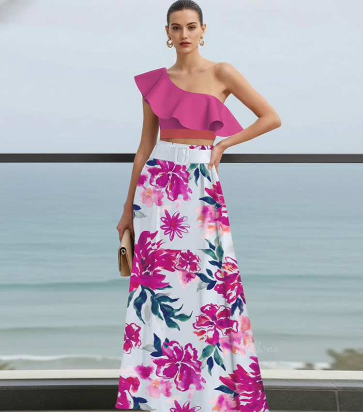 Off-the-Shoulder Ruffled Collar Set