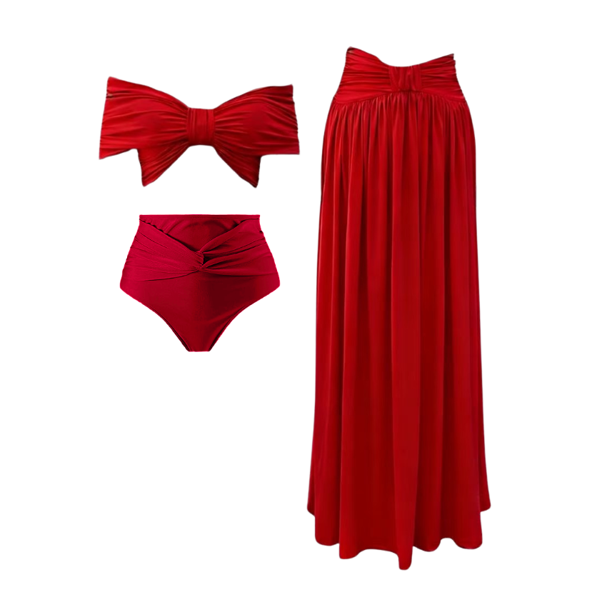 [Copy][Copy][Copy]Leopard Print Color Blocking Swimsuit Set(s)