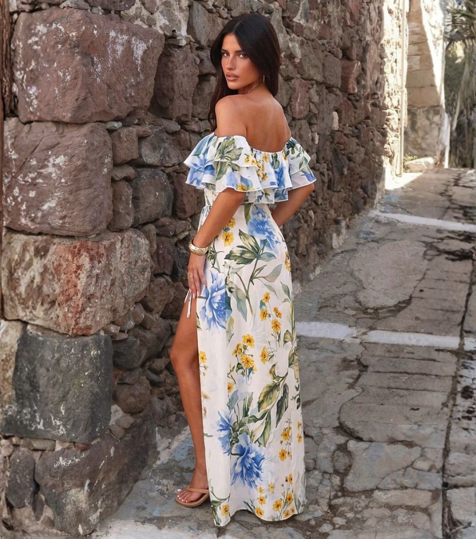 [Copy][Copy][Copy]Solid Olive Green Halter Surplice Maxi Dress