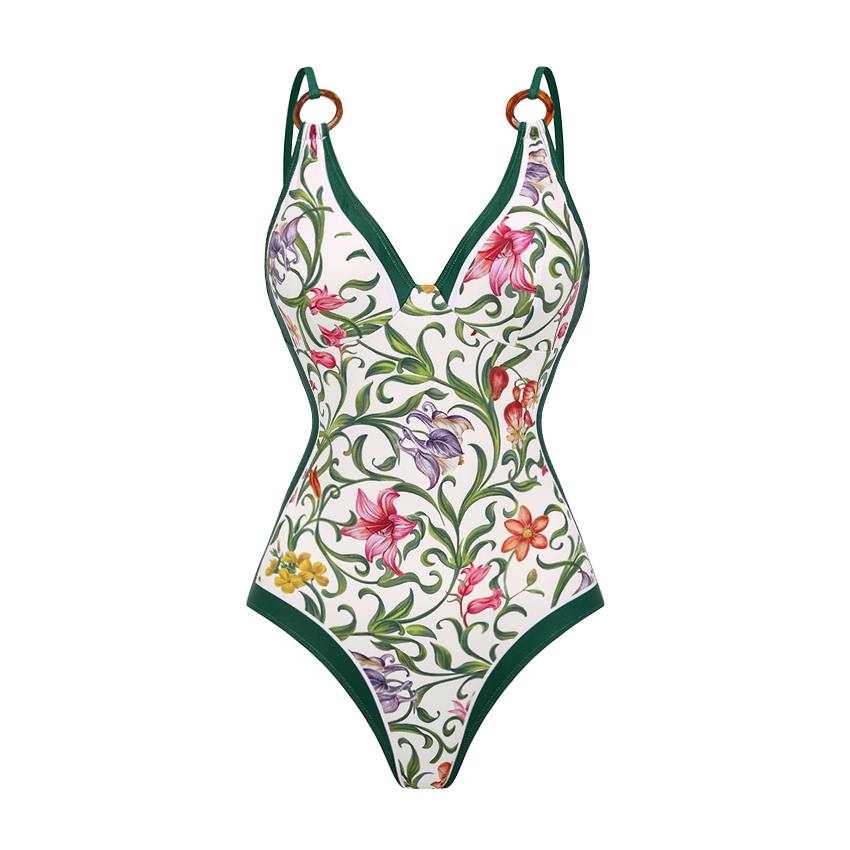 V Neck Printed Swimsuit Set(s)