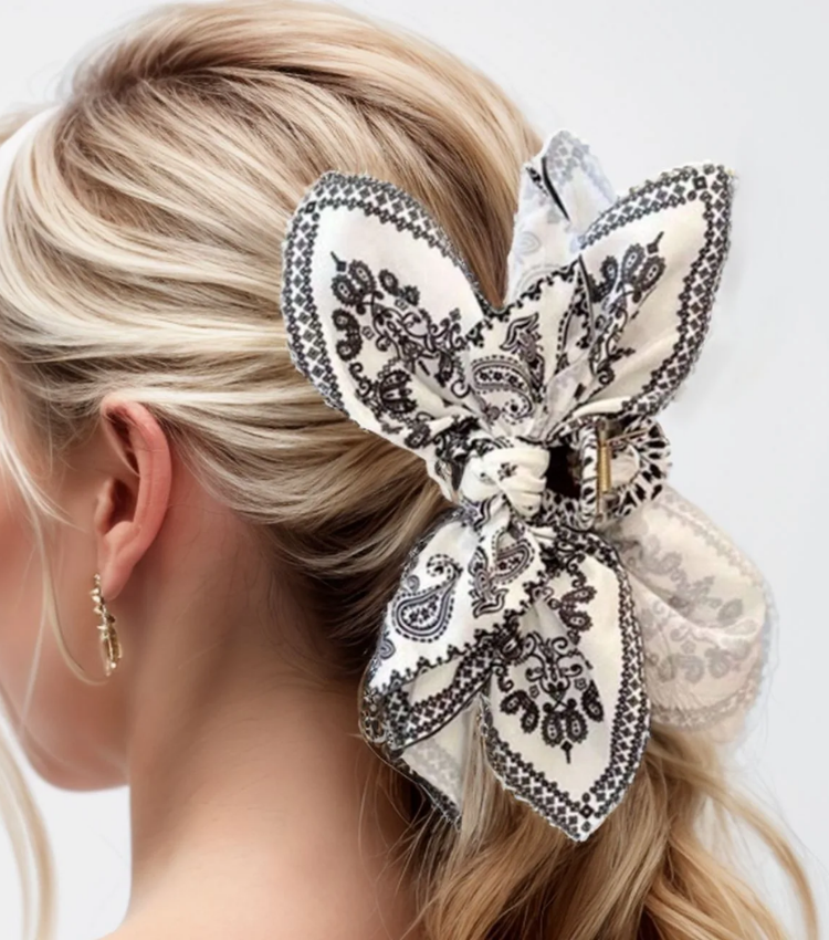 Retro Classic Flower Bow Hairpin Hrabber