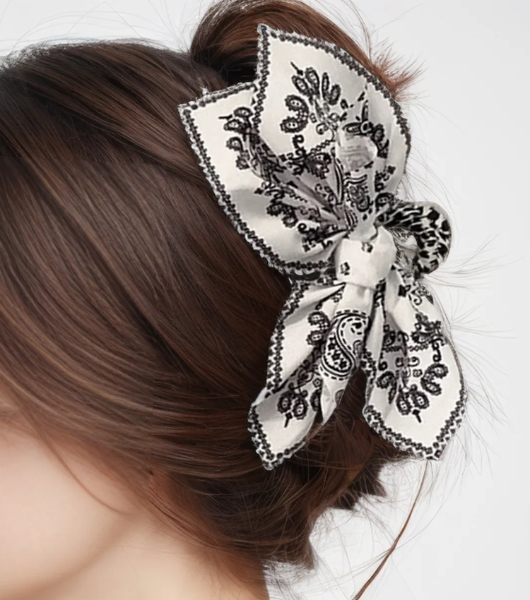 Retro Classic Flower Bow Hairpin Hrabber