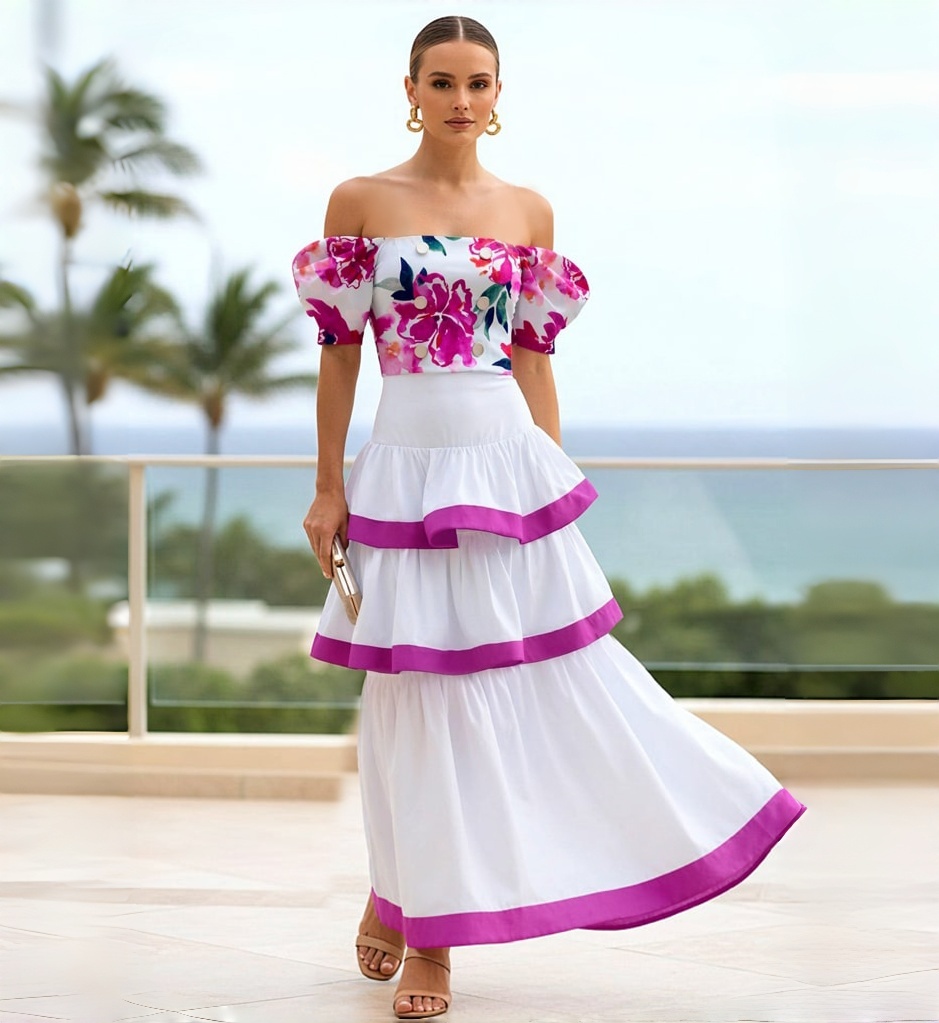 Off-the-shoulder Top & Skirt Set