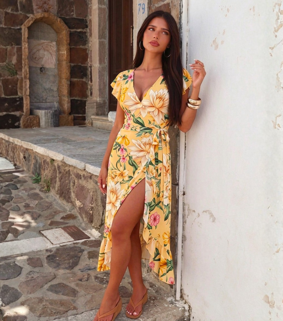 [Copy][Copy][Copy][Copy][Copy][Copy]Solid Olive Green Halter Surplice Maxi Dress