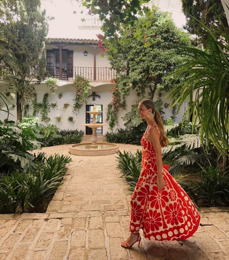 Sling Backless Printed Dress